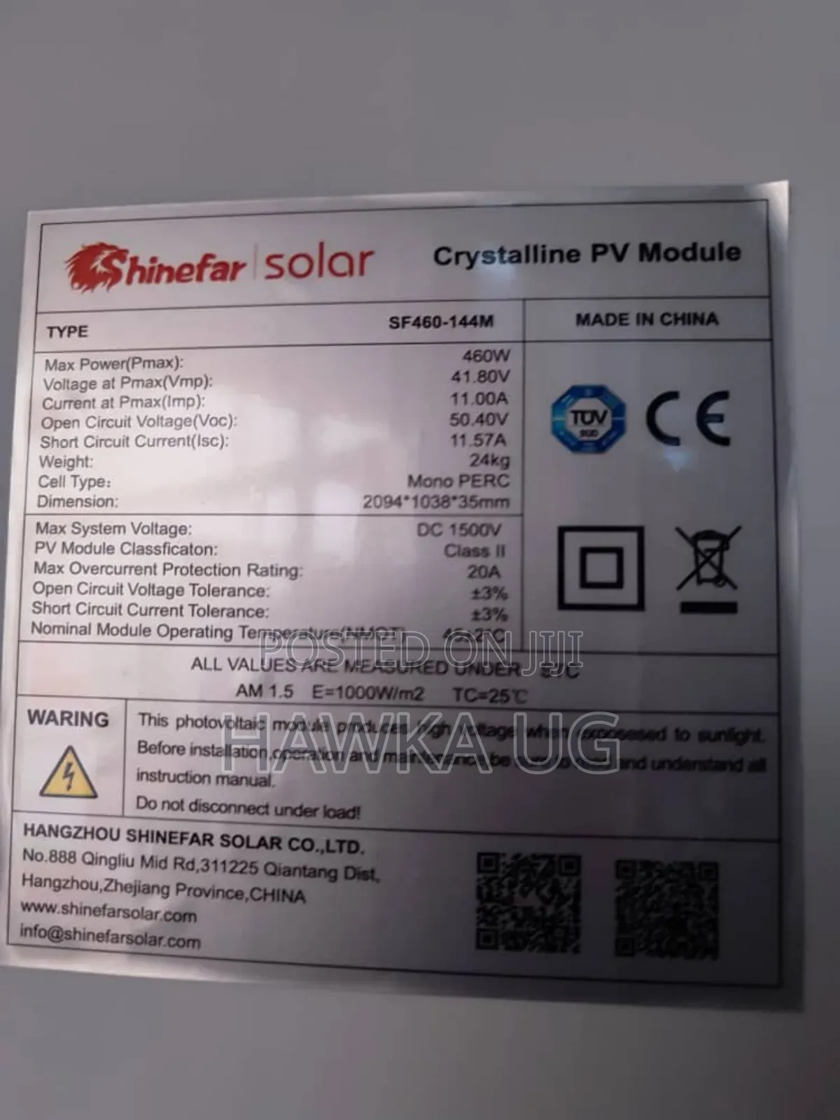 460w Solar Monocrystaline Panel To