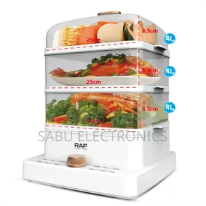 Raf 3-Tier Electric Food Steamer – 1200w Healthy Cooking