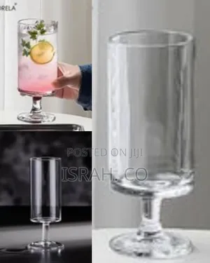 Set of 6 Contemporary Cylindrical Stemmed Glasses
