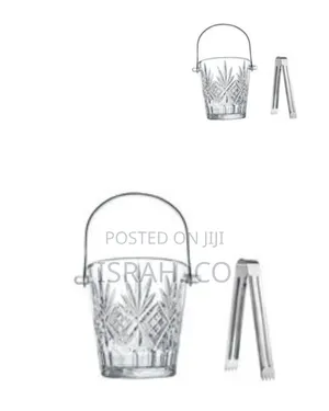 Crystal Ice Bucket With Tongs