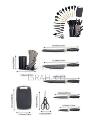 Comprehensive 24-Piece Kitchen Utensil and Knife Set With Storage