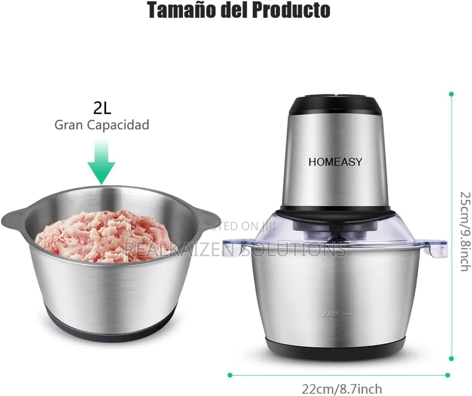 Uk Homeasy 2l Stainless Steel Electric Kitchen Meat Grinder