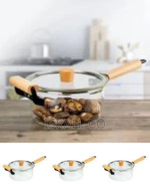 Heat-Resistant Clear Glasssaucepan With Natural Wooden Handles (5.5l)
