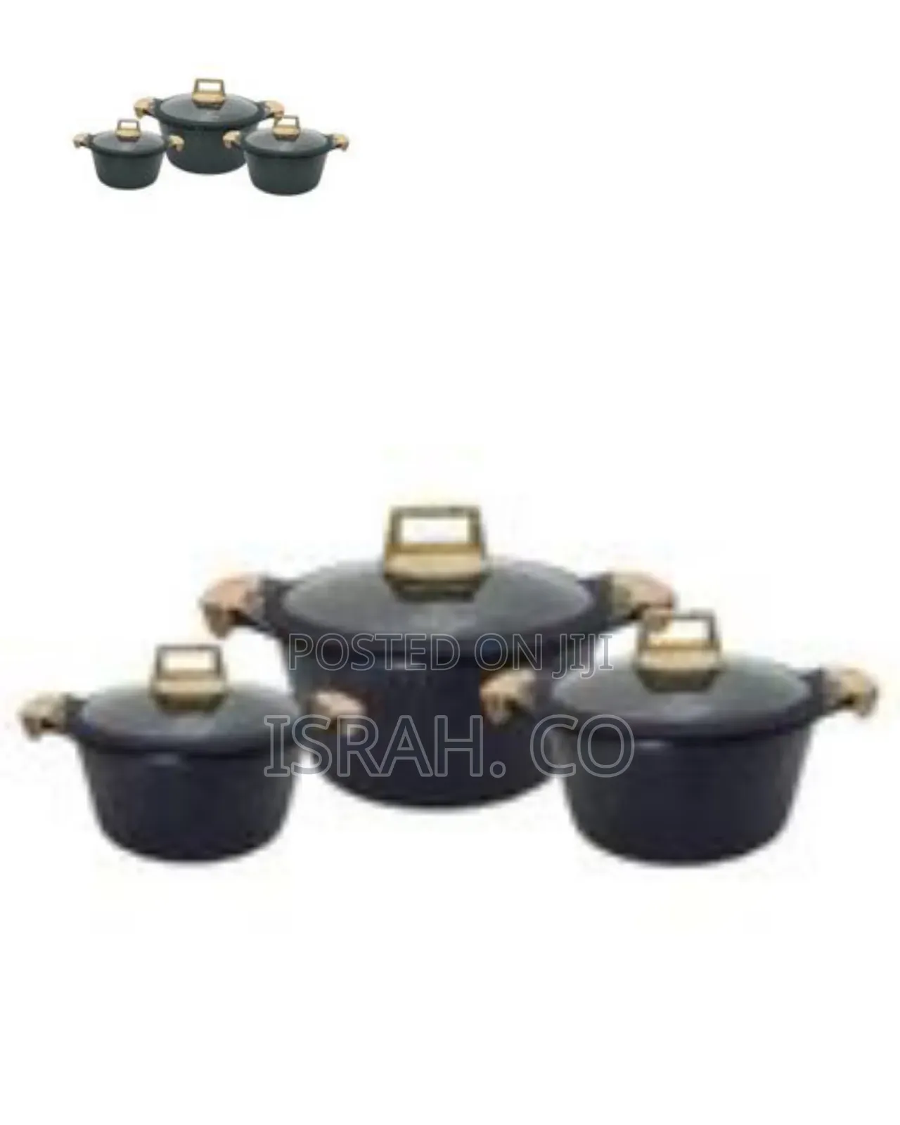Premium Non-Cooking Pot Set With Wood-Effect Handles and Glass Lids