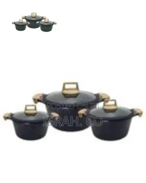 Premium Non-Cooking Pot Set With Wood-Effect Handles and Glass Lids