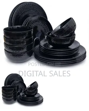 Elegant Embossed Ceramic Dinnerware Set - Multicolor