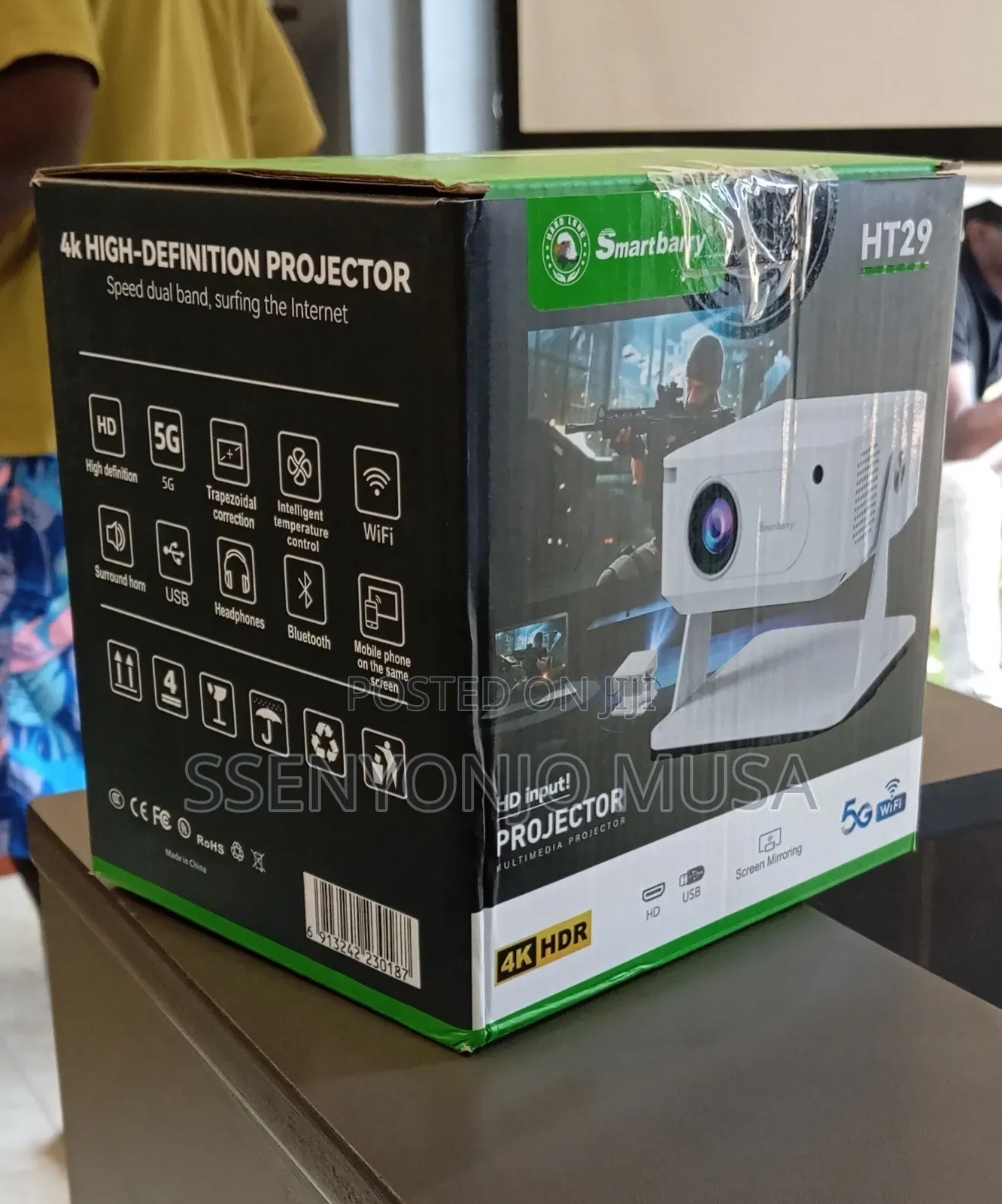 Smartberry Ht29 Mini Projector | Wifi6, Bt5.0, Screen Mirroring