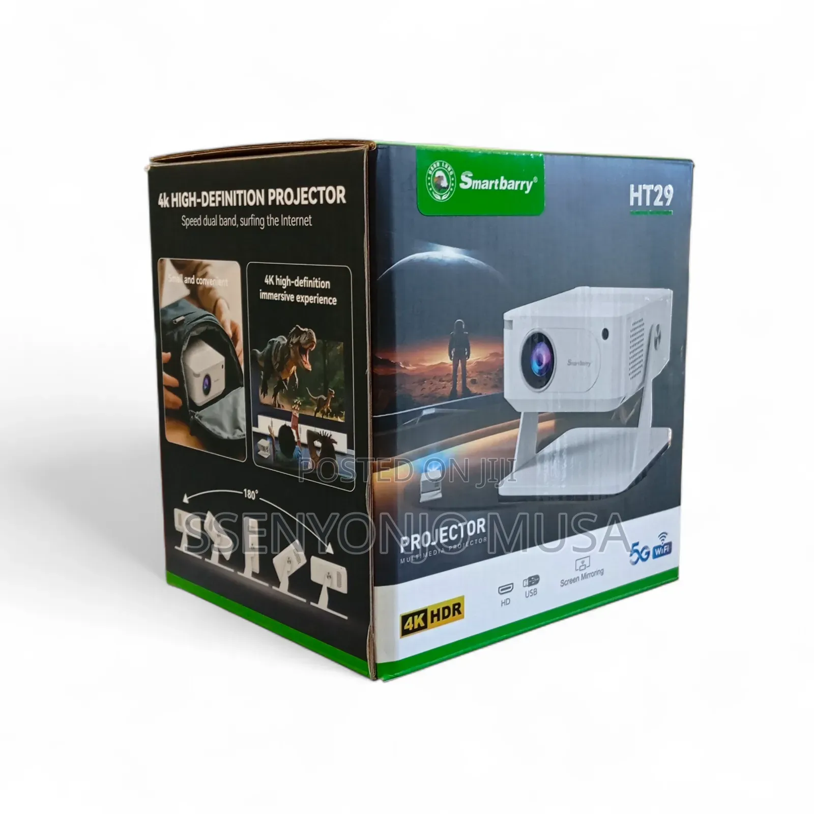 Smartberry Ht29 Mini Projector | Wifi6, Bt5.0, Screen Mirroring