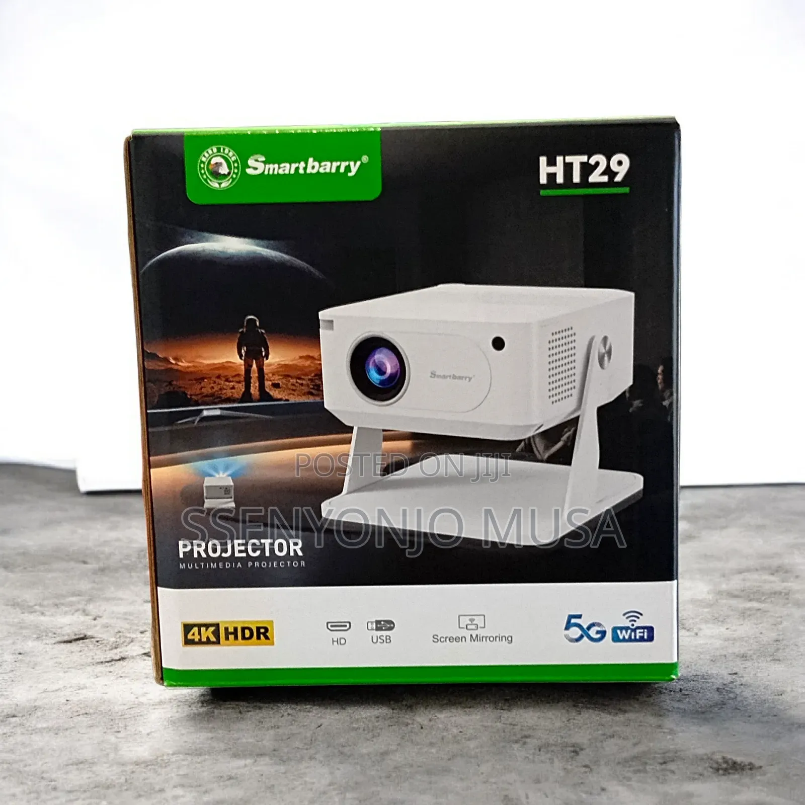 Smartberry Ht29 Mini Projector | Wifi6, Bt5.0, Screen Mirroring