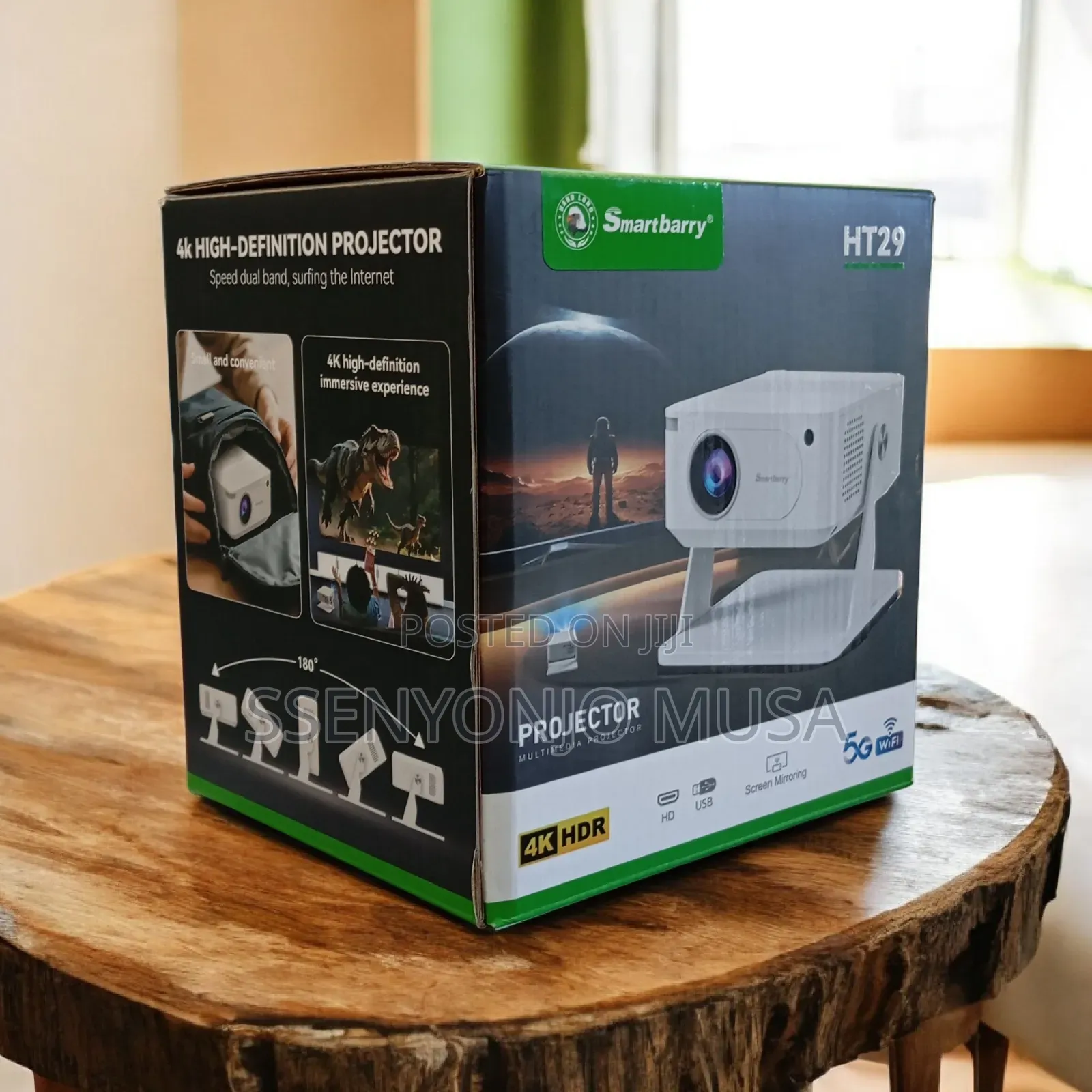Smartberry Ht29 Mini Projector | Wifi6, Bt5.0, Screen Mirroring