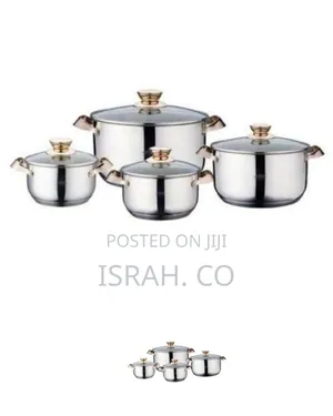 8-Piece Elegant Stainless Steel Cookware Set With Glass Lids