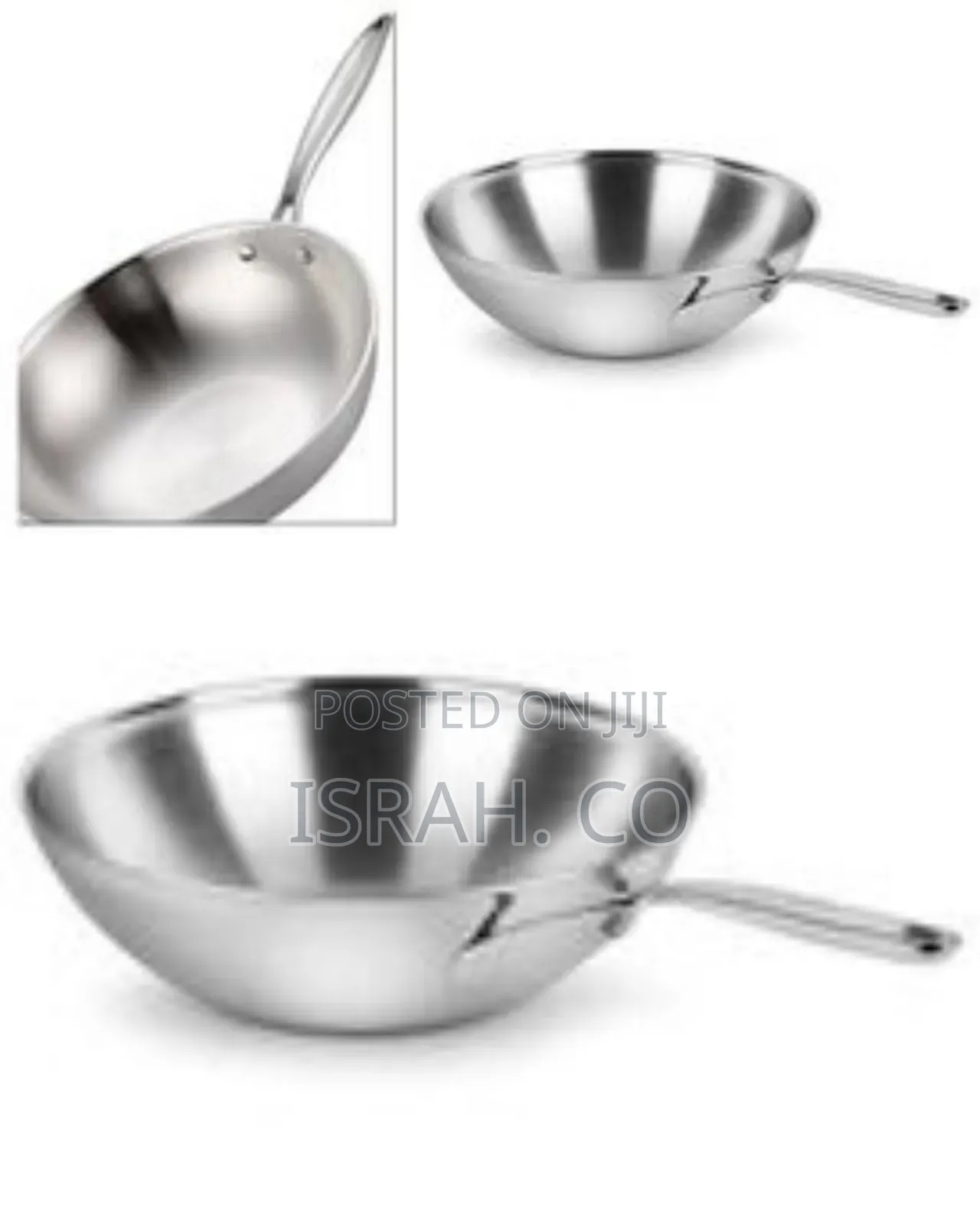 Stainless Steel Wok / Stir-Fry Pan - Multicolor