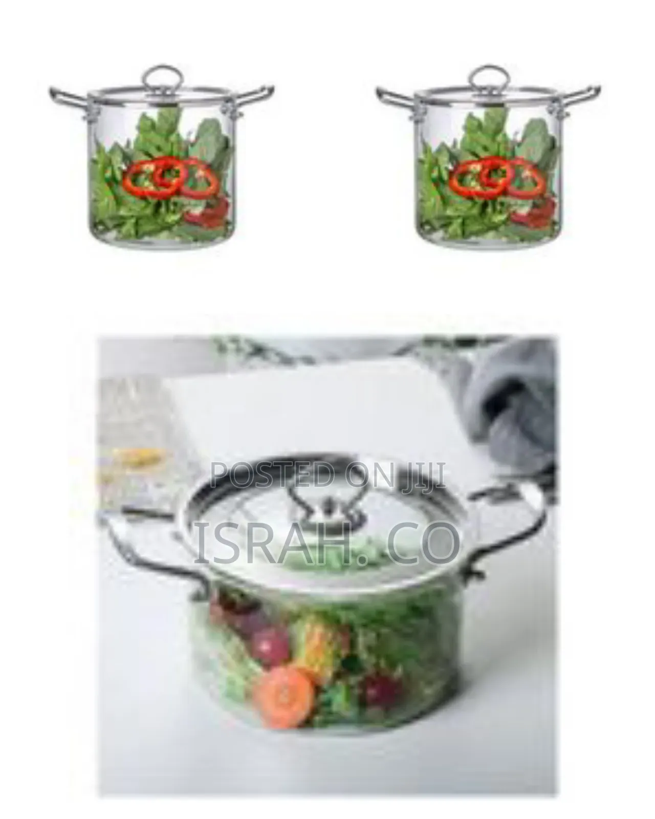 Elegant Clear Glass Stockpot / Cooking Pot - Transparent##