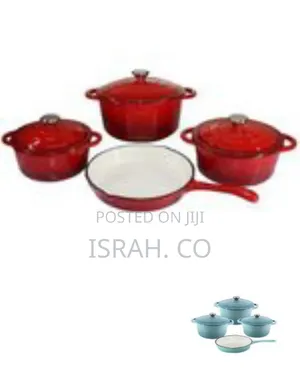 7-piece Enameled Cast Iron Cookware Set - Multicolor