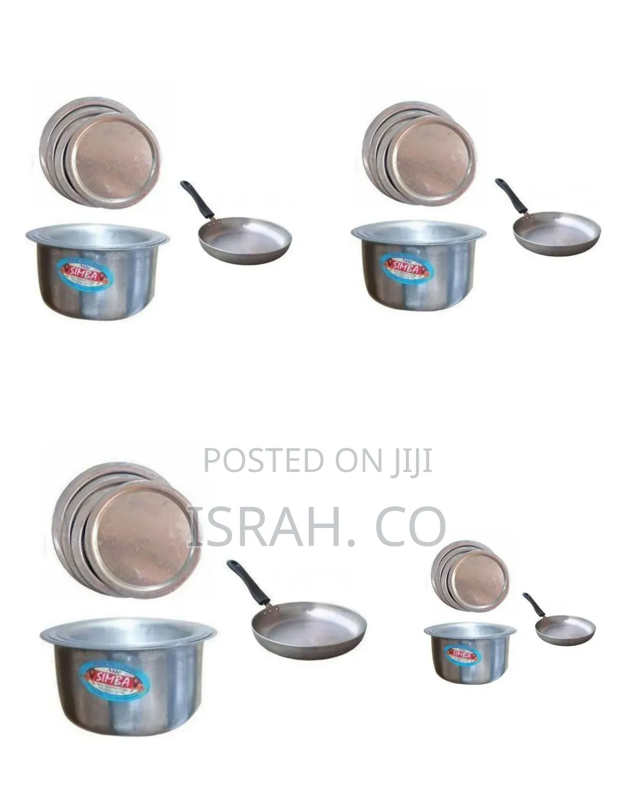 9 Pieces Set of Aluminum Saucepans With Lids and a Frying Pan