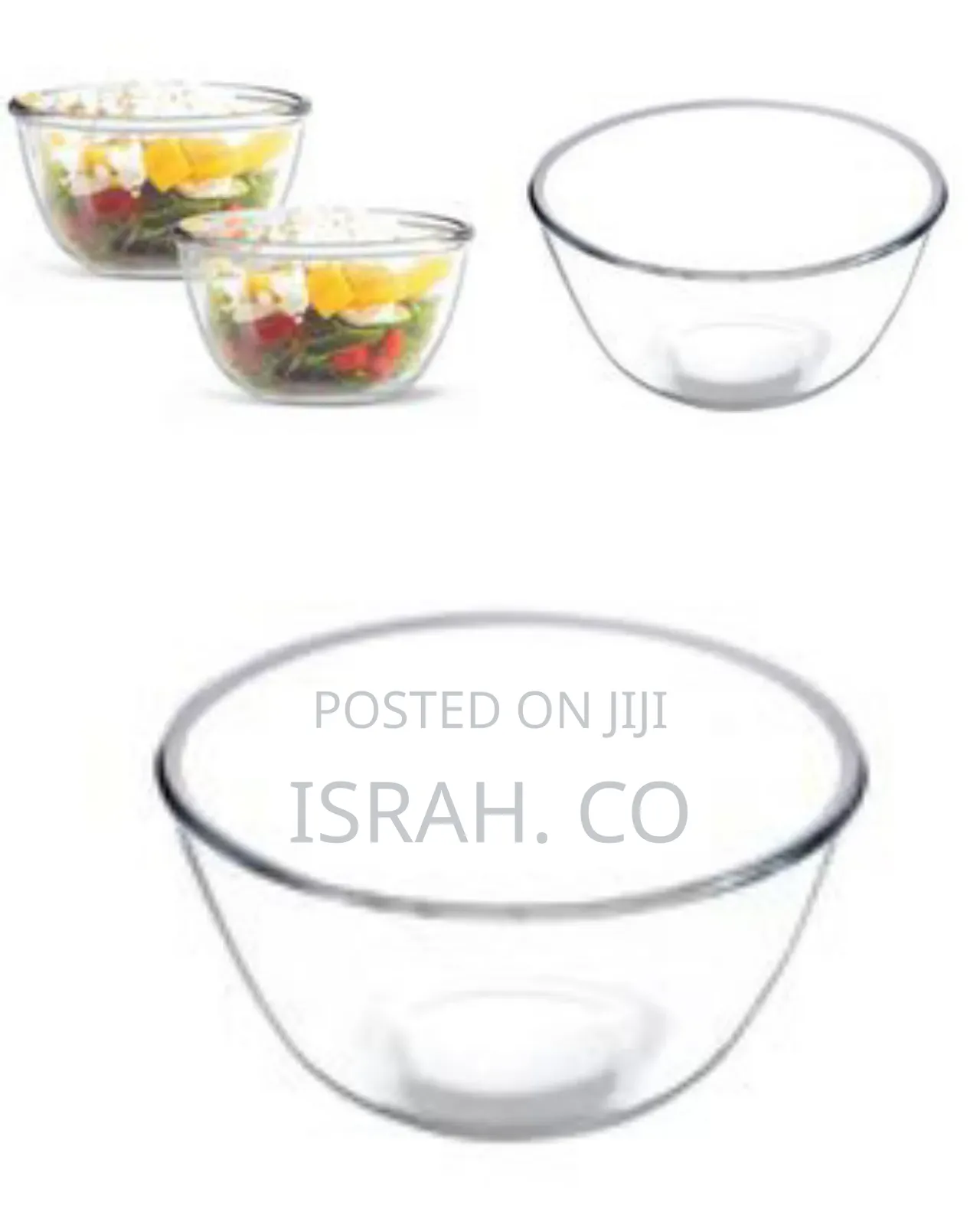 Durable Glass Prep Serving Bowls - Multicol