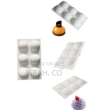 6-Cavity Spiral Dome Silicone Mousse Cake Mold - Multicolor##