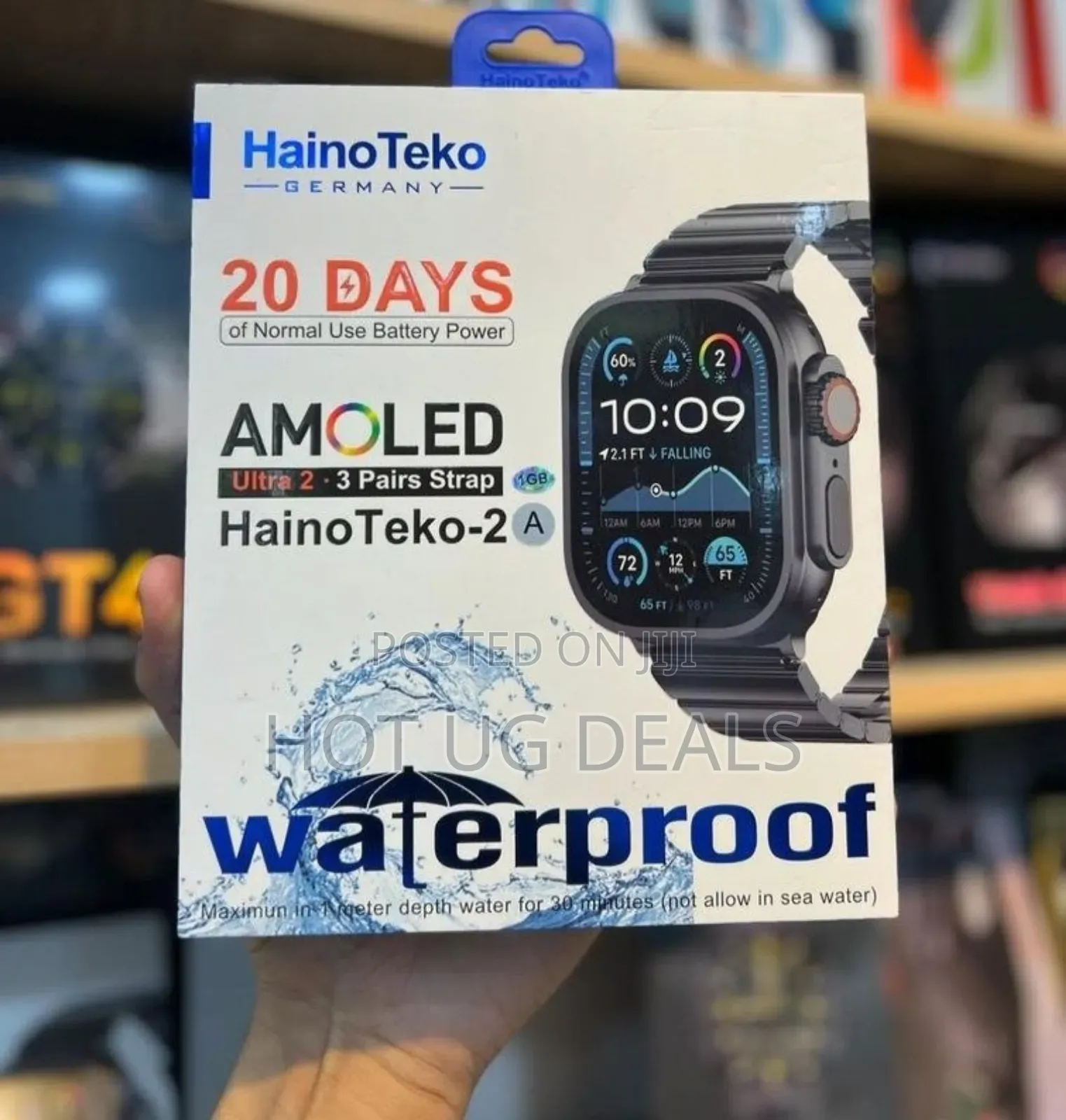 Haino Teko Smartwatch Set With 3 Straps - Black