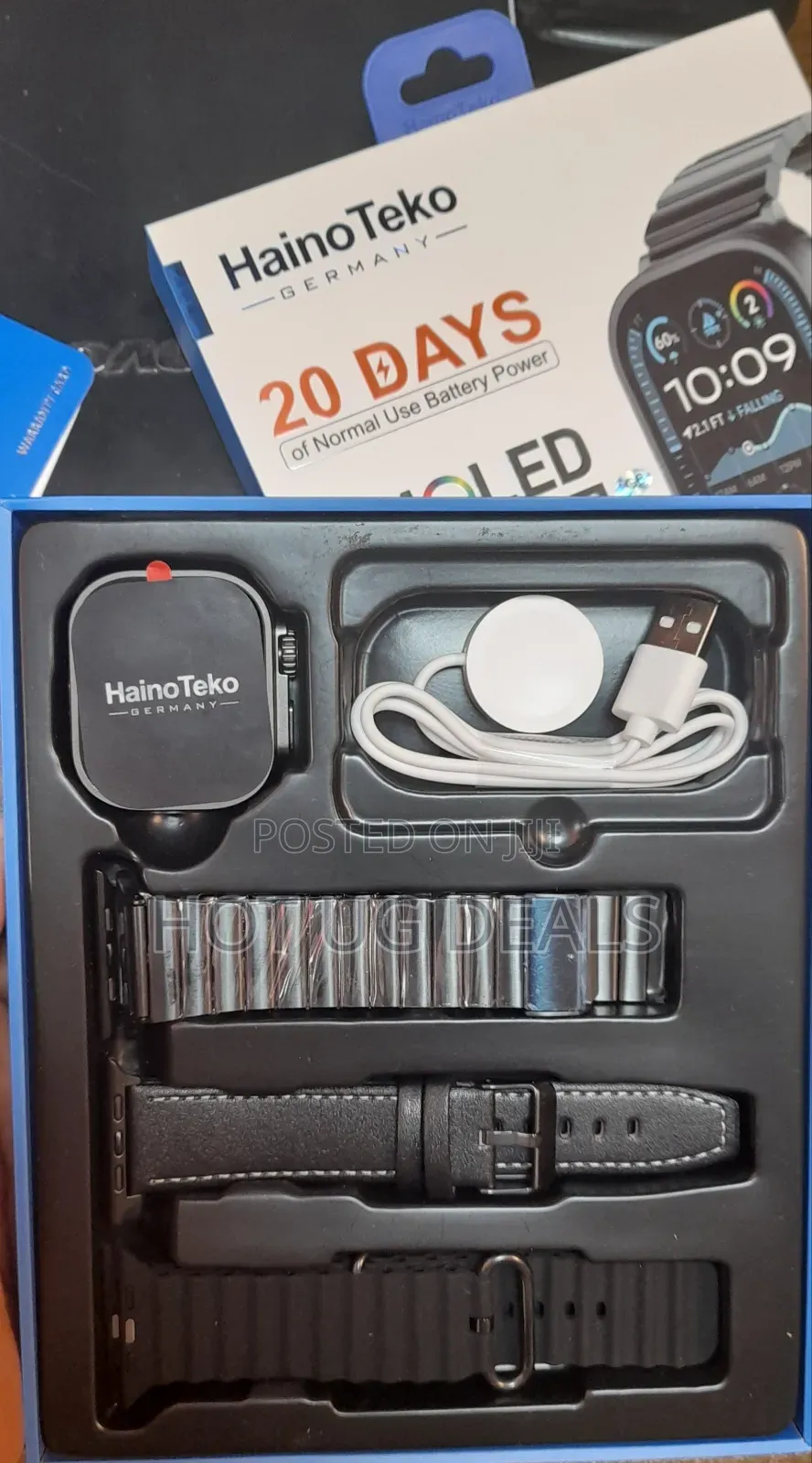 Haino Teko Smartwatch Set With 3 Straps - Black
