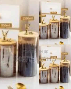 Elegant Decorative Storage Canisters With Deer Accents (Set of 3)