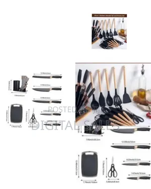 Comprehensive 24-Piece Kitchen Utensil and Knife Set With Storage
