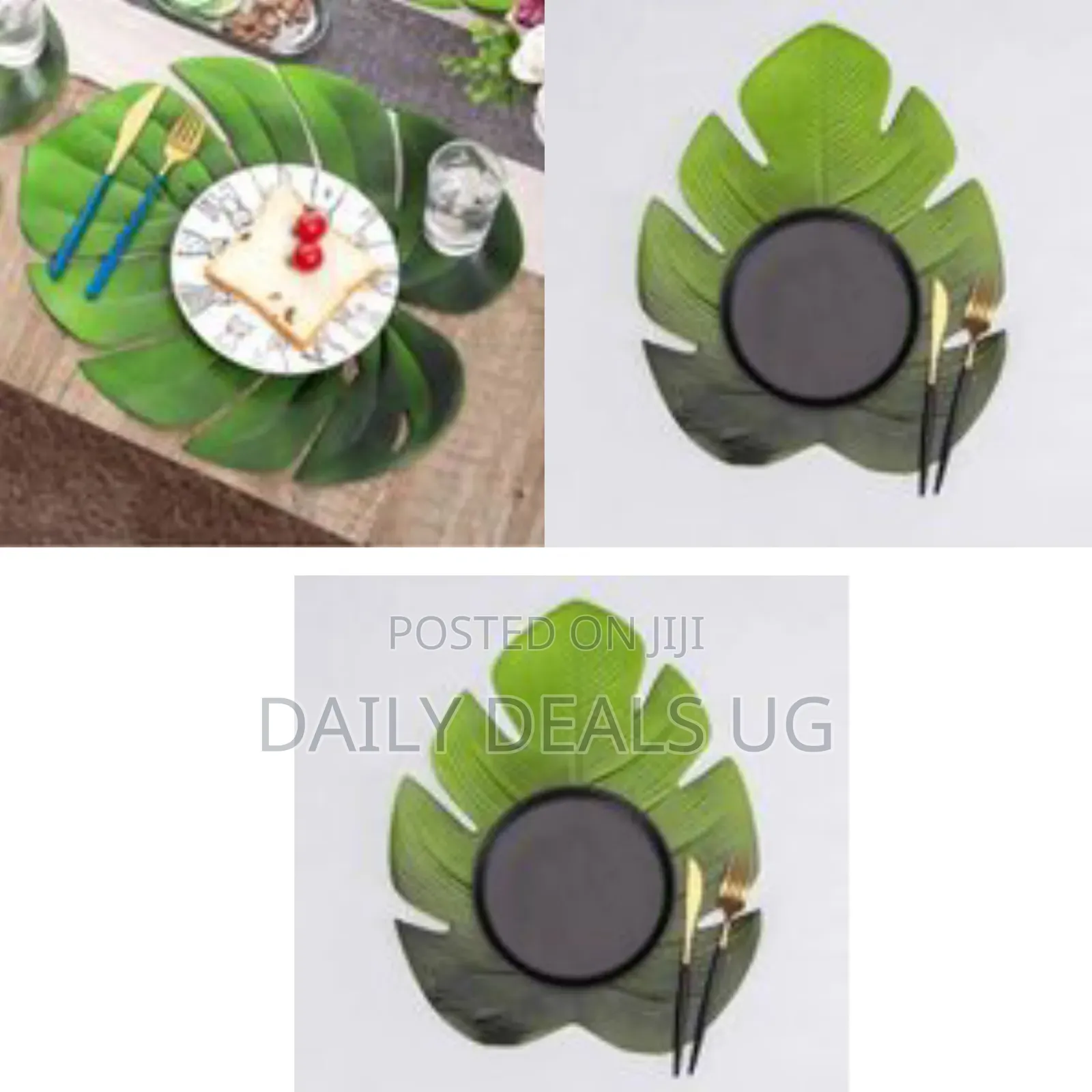 Tropical Monstera Leaf Shaped Table Placemat - Multicolor