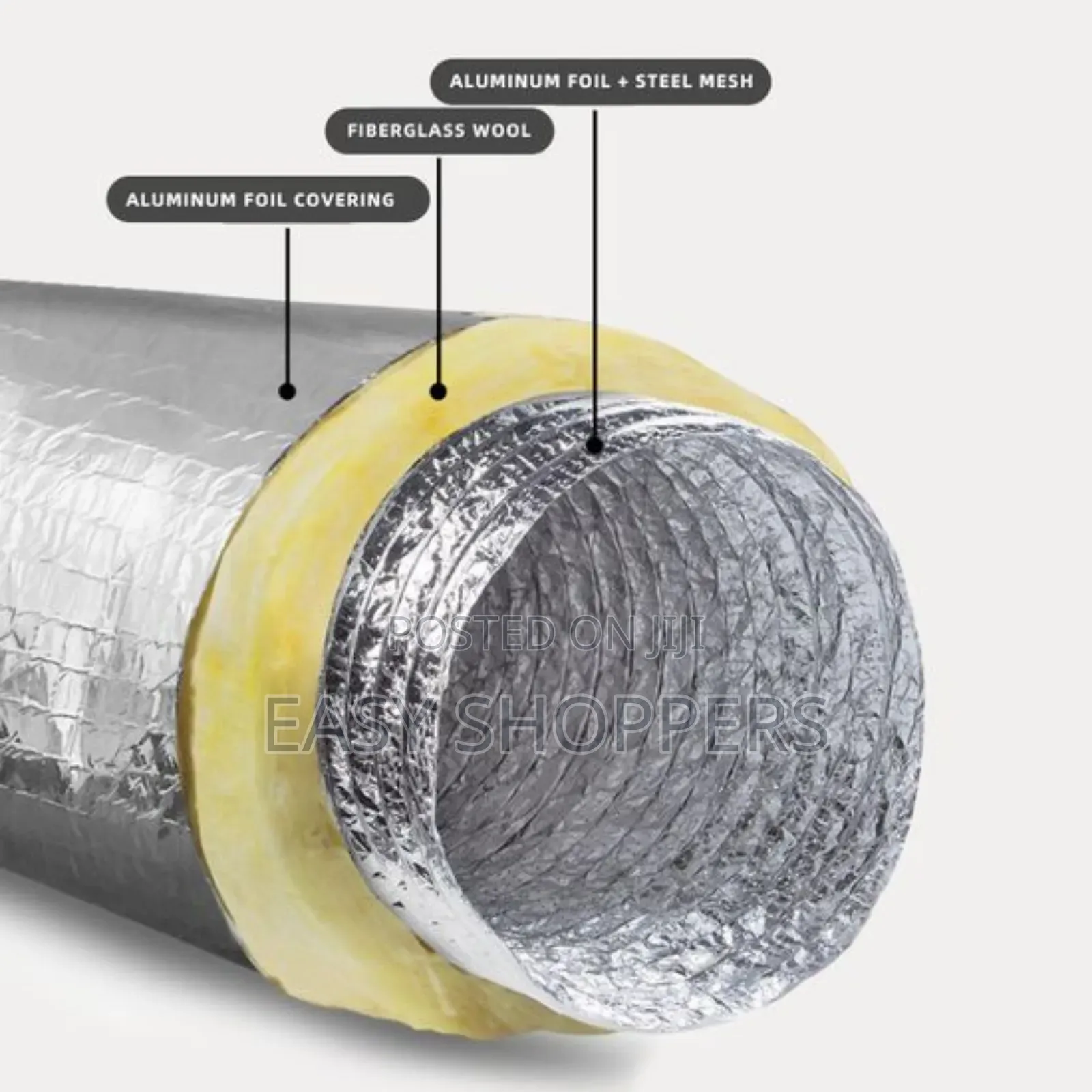 6 Inch Insulated Flexible Aluminium Duct Pipe a Heavy-Duty Air Duct