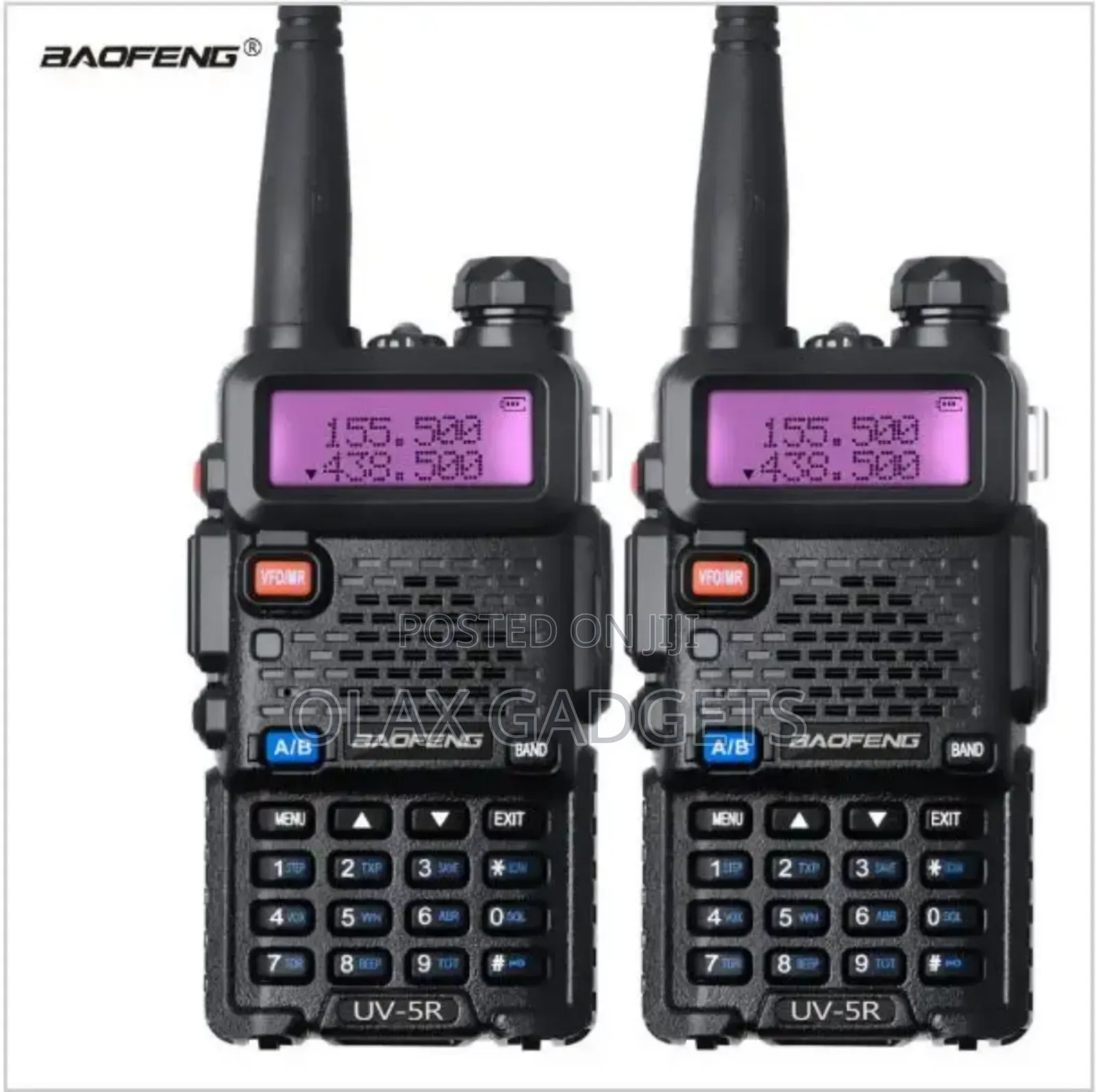 2pcs of Baofeng Uv-5r Two Way Radio Dual Band Walkie Talkie