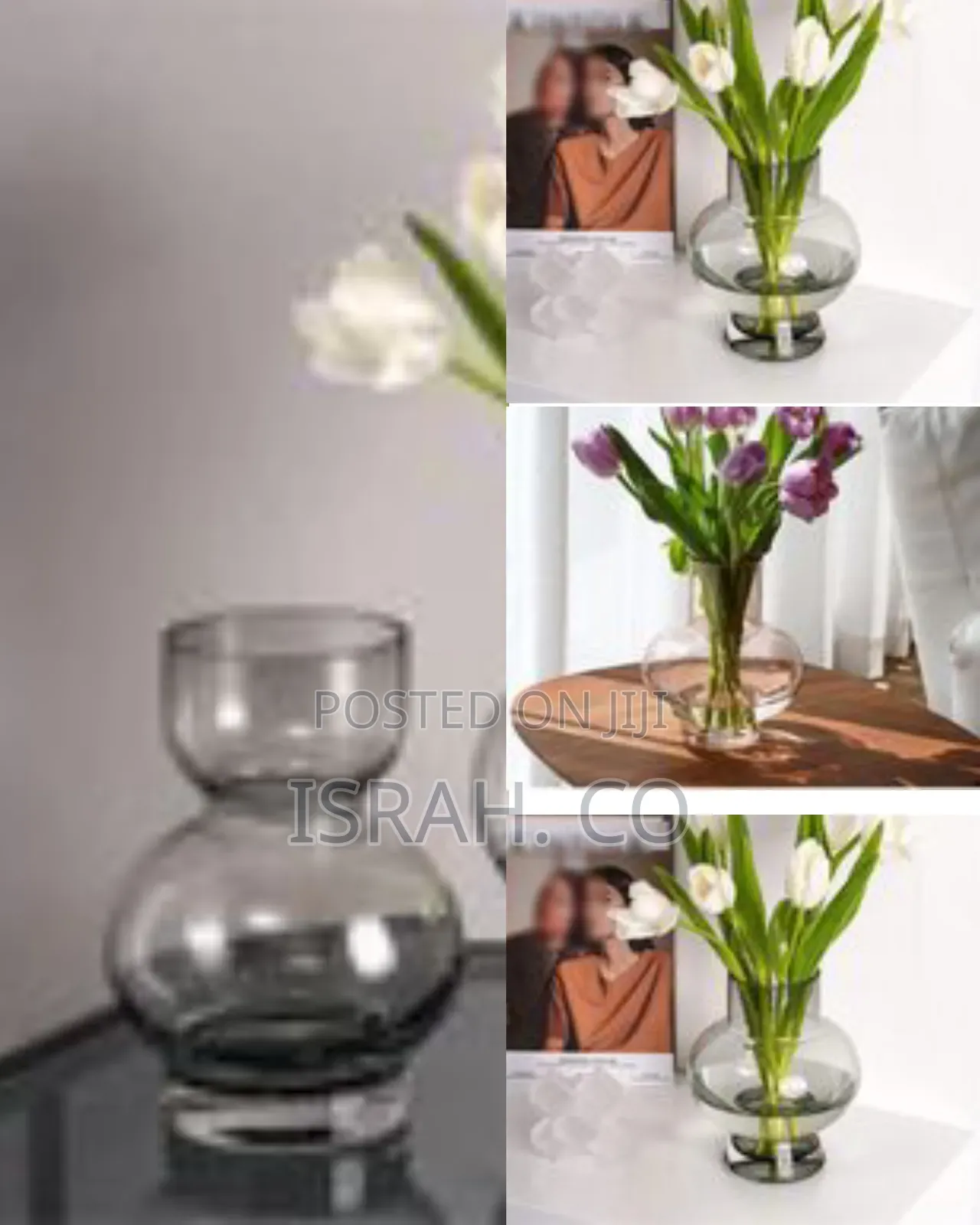 Contemporary Geometric Glass Floral Vase