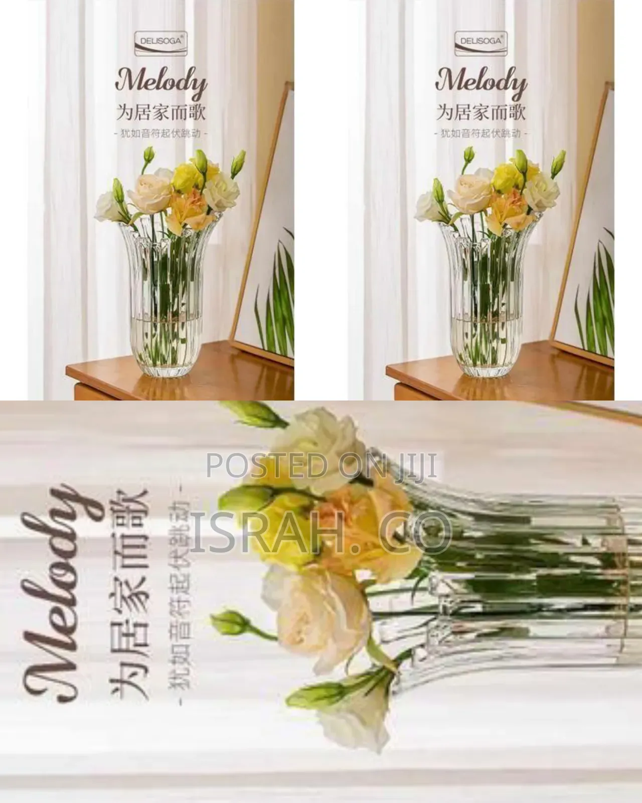 Elegant Fluted Glass Flower Vase
