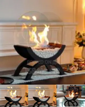 Modern Tabletop Bioethanol Fire Pit With Glass Shield