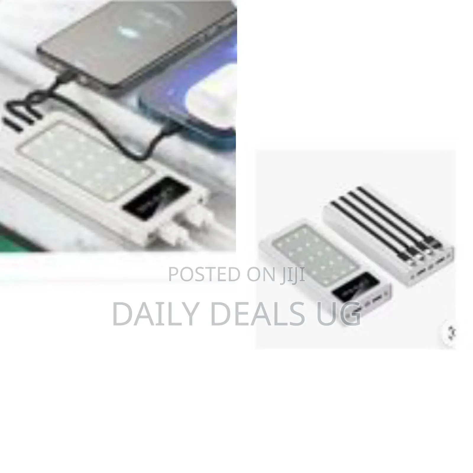 Solar Power Bank With Built-in Cables. (30000mah)
