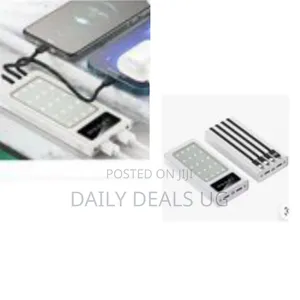 Solar Power Bank With Built-in Cables. (30000mah)