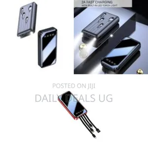 Portable Power Bank With Built-in Cables and Digital Display (20000mah