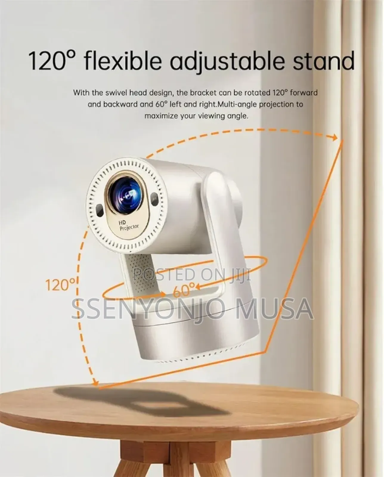 Smartbarry Ht25 Rechargeable Smart Projector | Android 12, 5g Wifi