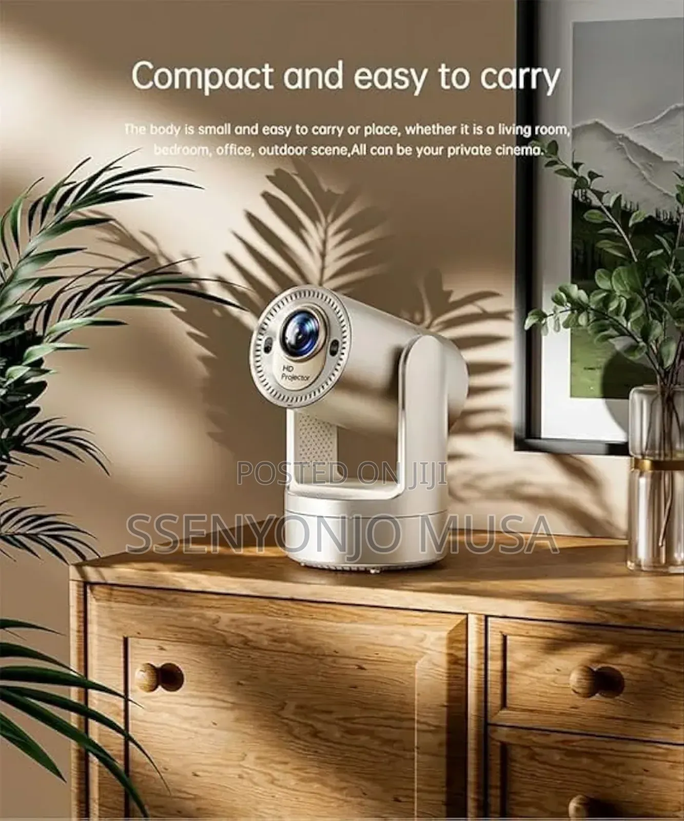 Smartbarry Ht25 Rechargeable Smart Projector | Android 12, 5g Wifi