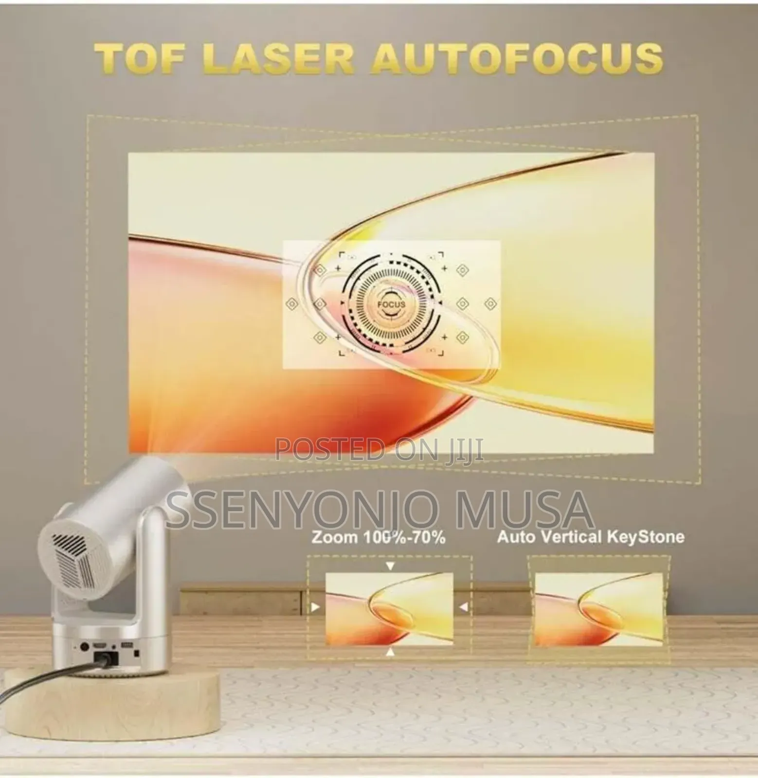 Smartbarry Ht25 Rechargeable Smart Projector | Android 12, 5g Wifi