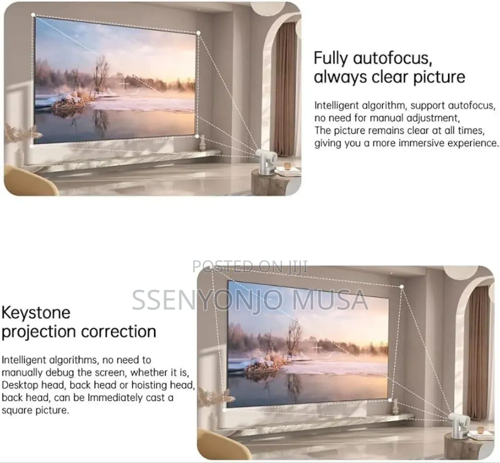 Smartbarry Ht25 Rechargeable Smart Projector | Android 12, 5g Wifi