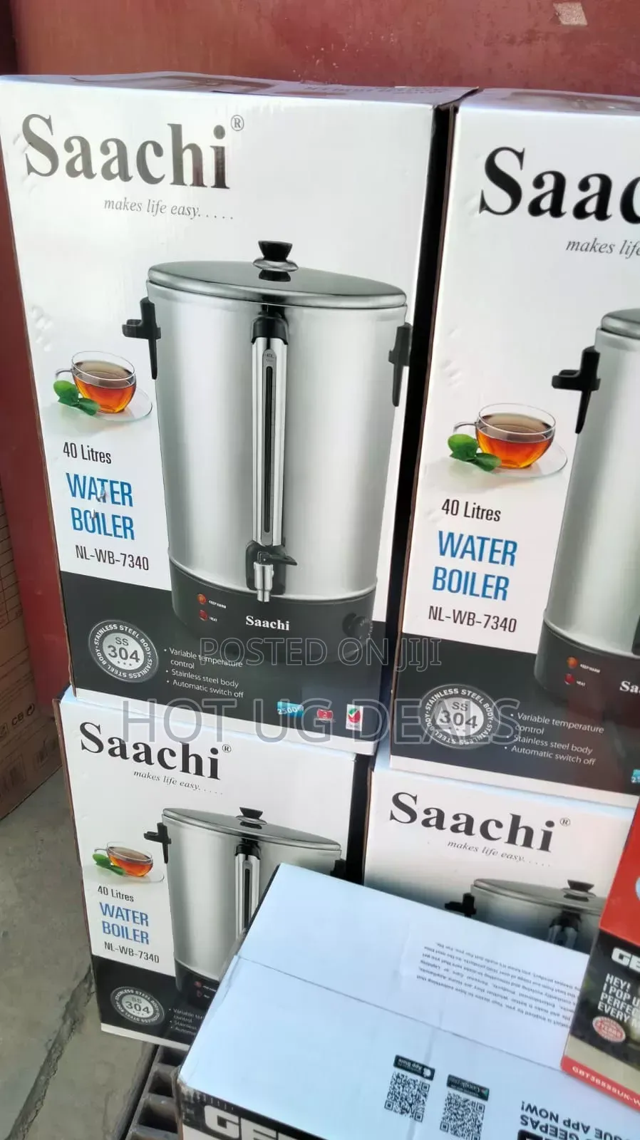 Saachi 40 Litre Saachi Water Boiler - Black,Silver