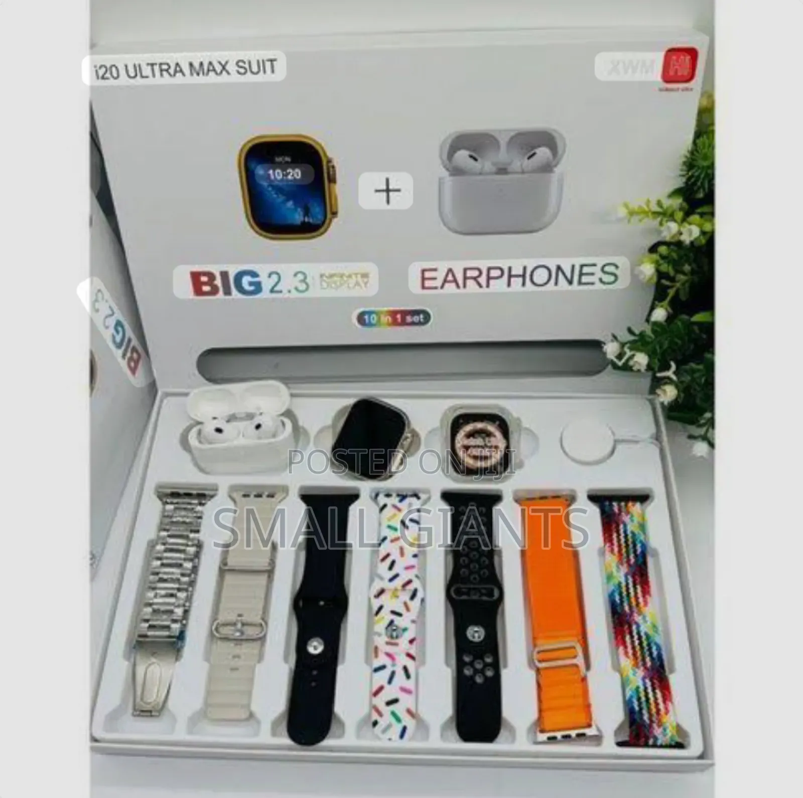I20 Ultra Max Suit 10-in-1 Smartwatch and Earphone Set.