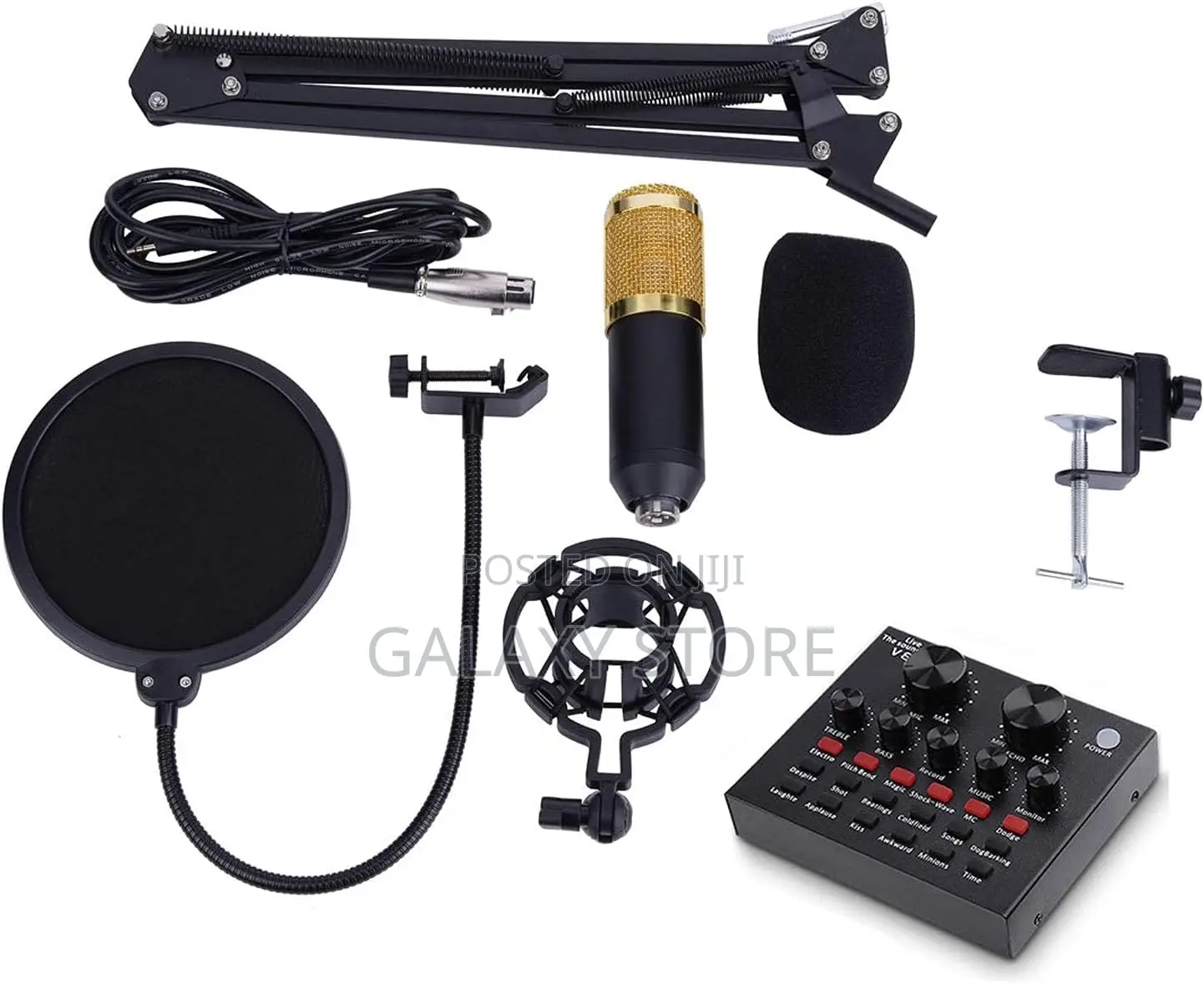 Condenser Microphone Bundle Usb Microphone Kit With Live Sound Card