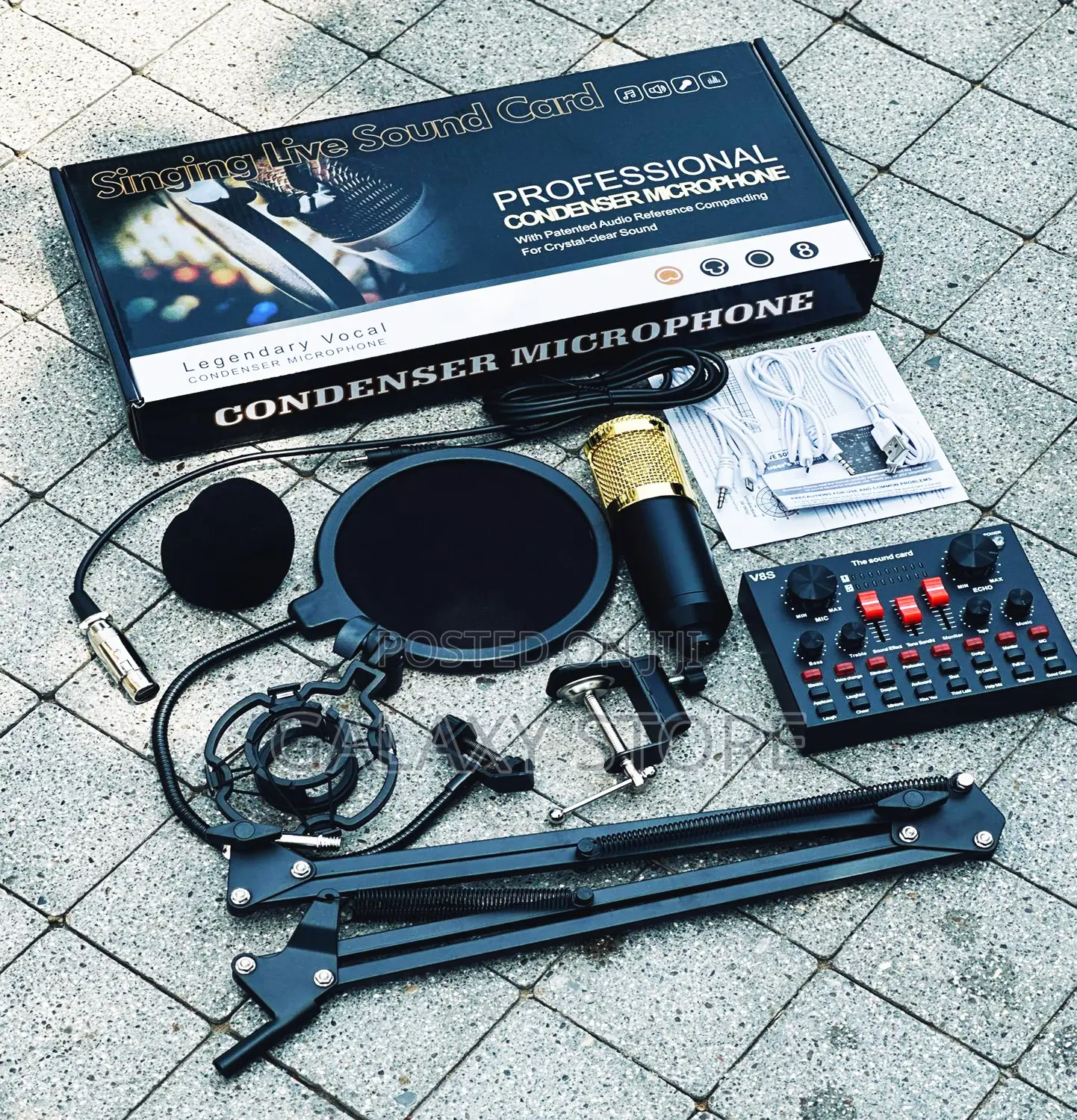 Condenser Microphone Bundle Usb Microphone Kit With Live Sound Card