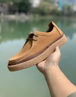 Men’S Clarks Casual Clarkwood Moc Brown Nubuck Leather Shoes