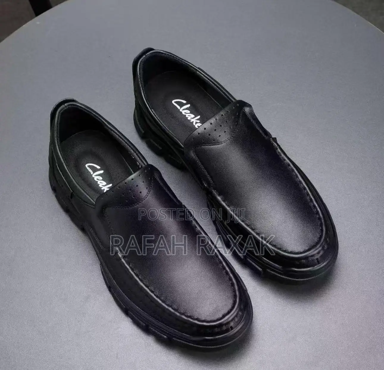 Original Men’S Black Clarks Casual Silp-on Leather Shoes