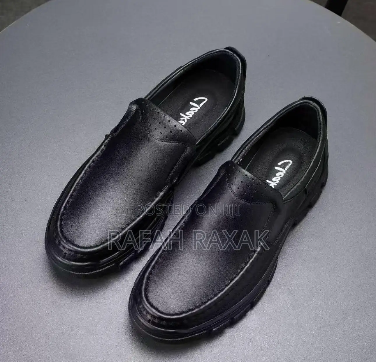 Original Men’S Black Clarks Casual Silp-on Leather Shoes