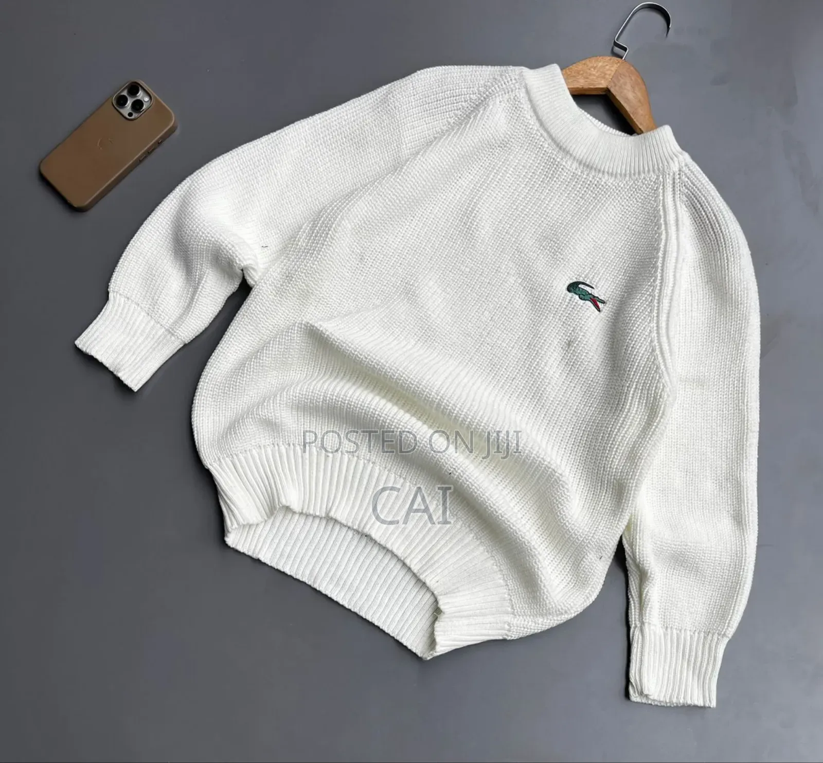 Lacoste Ribbed Knit Crew-Neck Sweater