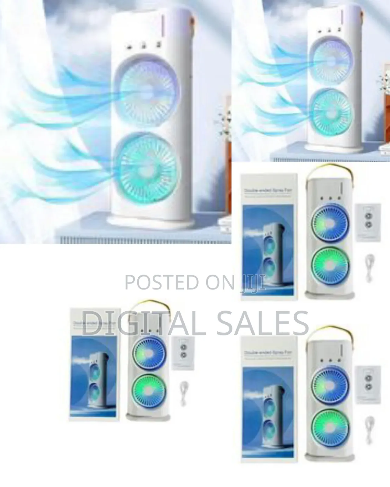 Dual-Fan Personal Air Cooler / Humidifier With Led Lights