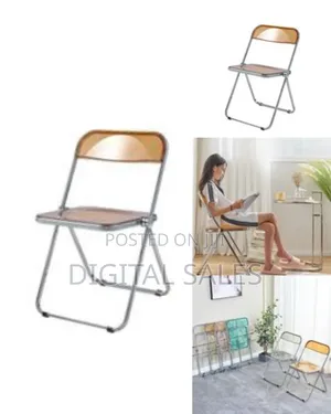 Modern Transparent Acrylic Folding Chair With Chrome Frame