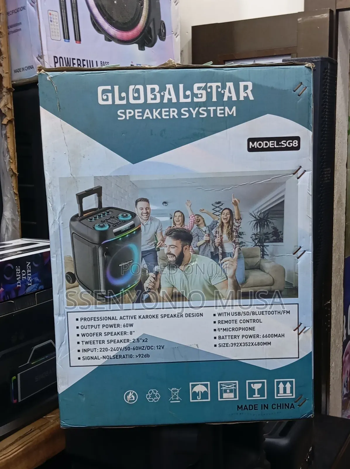 Globalstar Sg8 60w Active Karaoke Speaker | Bt, Usb, Fm, Rechargeable
