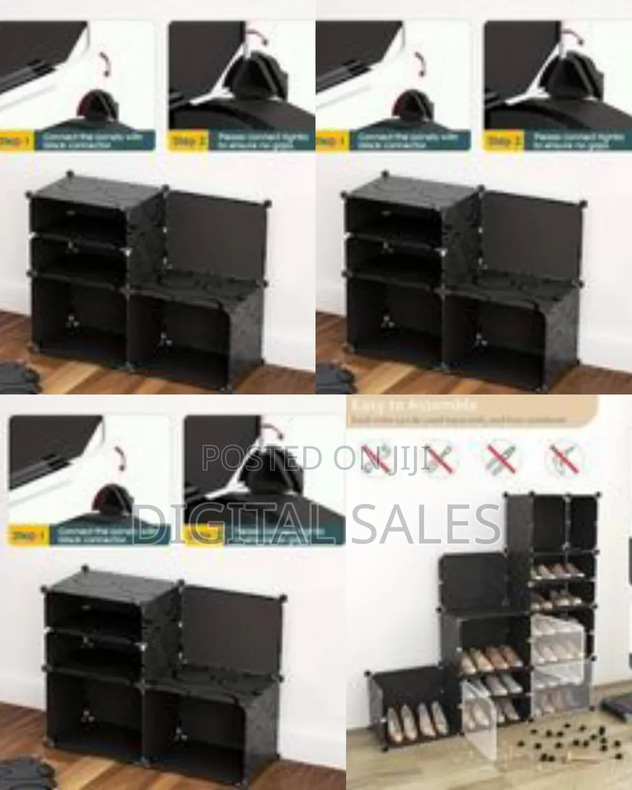 Customizable Modular Shoe Storage Organizer With Dustproof Doors